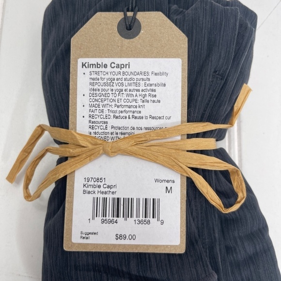 NWT Prana Kimble Capri Black Heather Women's Medium - Picture 3 of 8